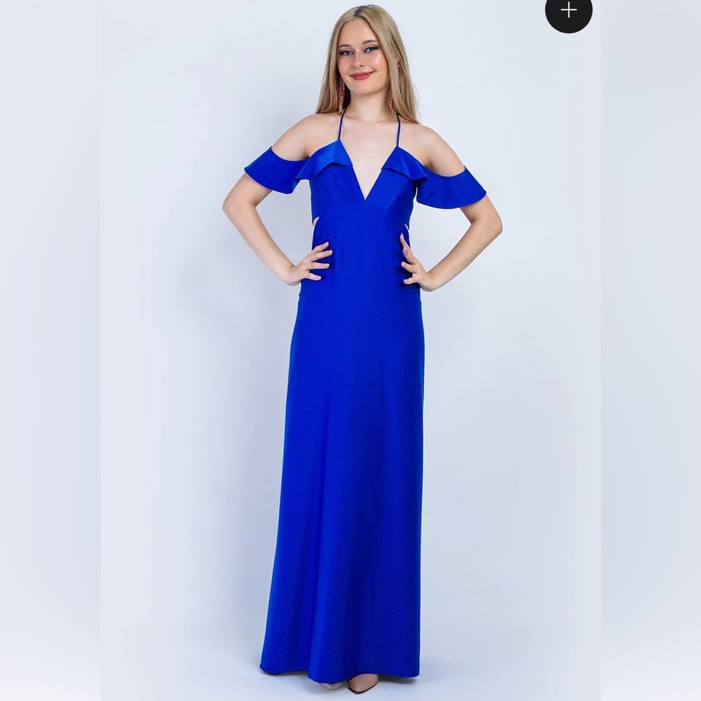 Chloe Dao blue off the shoulder ruffle kai gown size Xs
New ever worn with tags